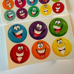 Vintage 36 Merit Stickers Bright emotion Smiley Happy Face Retro Smile Faces vtg