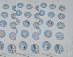 Hallmark Mary Hamilton Baby Angel Stickers – Full Sheet – andClouds Praying Vtg