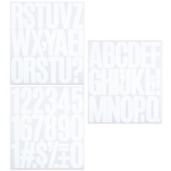 8 Sheets Letter Number Stickers, 3 Inch 174 Pieces Vinyl Alphabet White