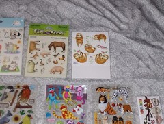 Lot Stickers Autocollants Animals Birds Cats Dogs Monkeys Fox Owl 68 SHEETS NEW