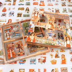 448Pcs Autumn Scenery Scrapbook Stickers for Scrapbooking Supplies, Transparent