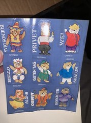 Vintage American Greetings Cards Bears of Many Countries Stickers 1 Loose sheet