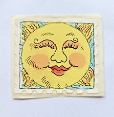 Vtg Man in the Moon Sticker Lot of 2 Sandylion Stars Hallmark Face Penpal Stamp