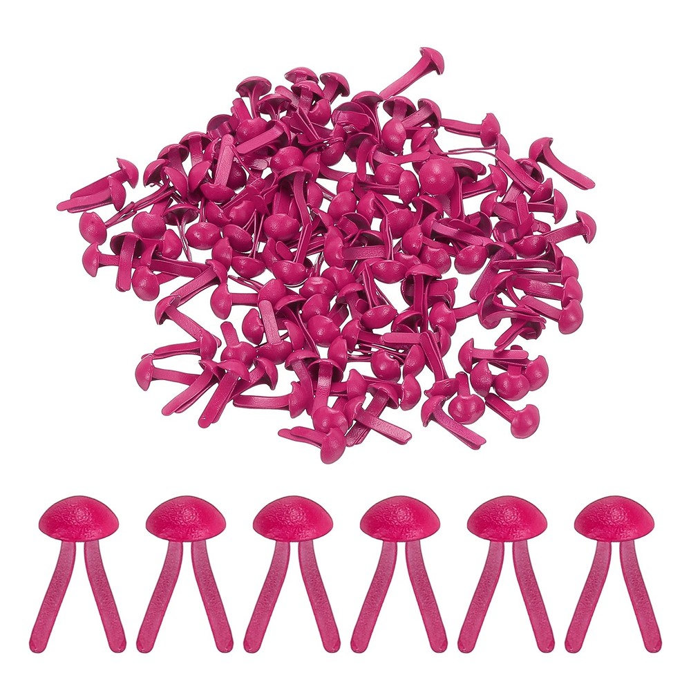 Brads for Paper Crafts, 150 Pcs Rose Metal Round Paper Fasteners, 8 mm