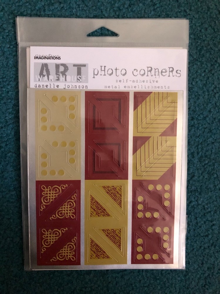 [5 Sheets] Imaginations Metal Photo Corners Scrapbook Stickers – Red Theme