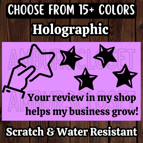 50 THANK YOU STICKERS 2.25″ 5 STARS LABELS FEEDBACK REVIEW SCRATCH RESISTANT