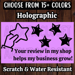 50 THANK YOU STICKERS 2.25″ 5 STARS LABELS FEEDBACK REVIEW SCRATCH RESISTANT