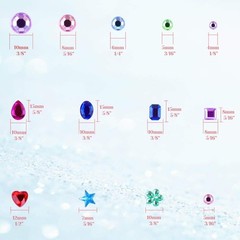 Self Adhesive Rhinestones, 735Pcs Craft Gems Self Adhesive Jewels Stickers
