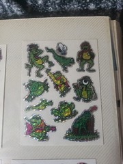 RARE…. Vintage Prism Vending Frogs Sticker Sheet 4×3 Inches