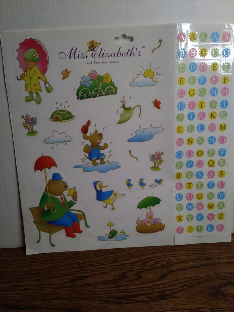 Miss Elizabeth’s rainy day and letters Scrapbook Stickers – Acid & Lignin Free