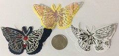 FANCY BUTTERFLY Pre-Made Die-Cuts (3pc)Victorian•Steampunk•Filagree •Glittered••