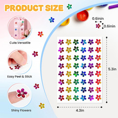 1,536pcs Holographic Flower Stickers 0.6″,Sparkly Floral Reward Stickers for …