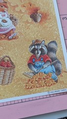 Vintage Hallmark Stickers Thanksgiving Animals Harvest Owl Squirrel 1 Sheet