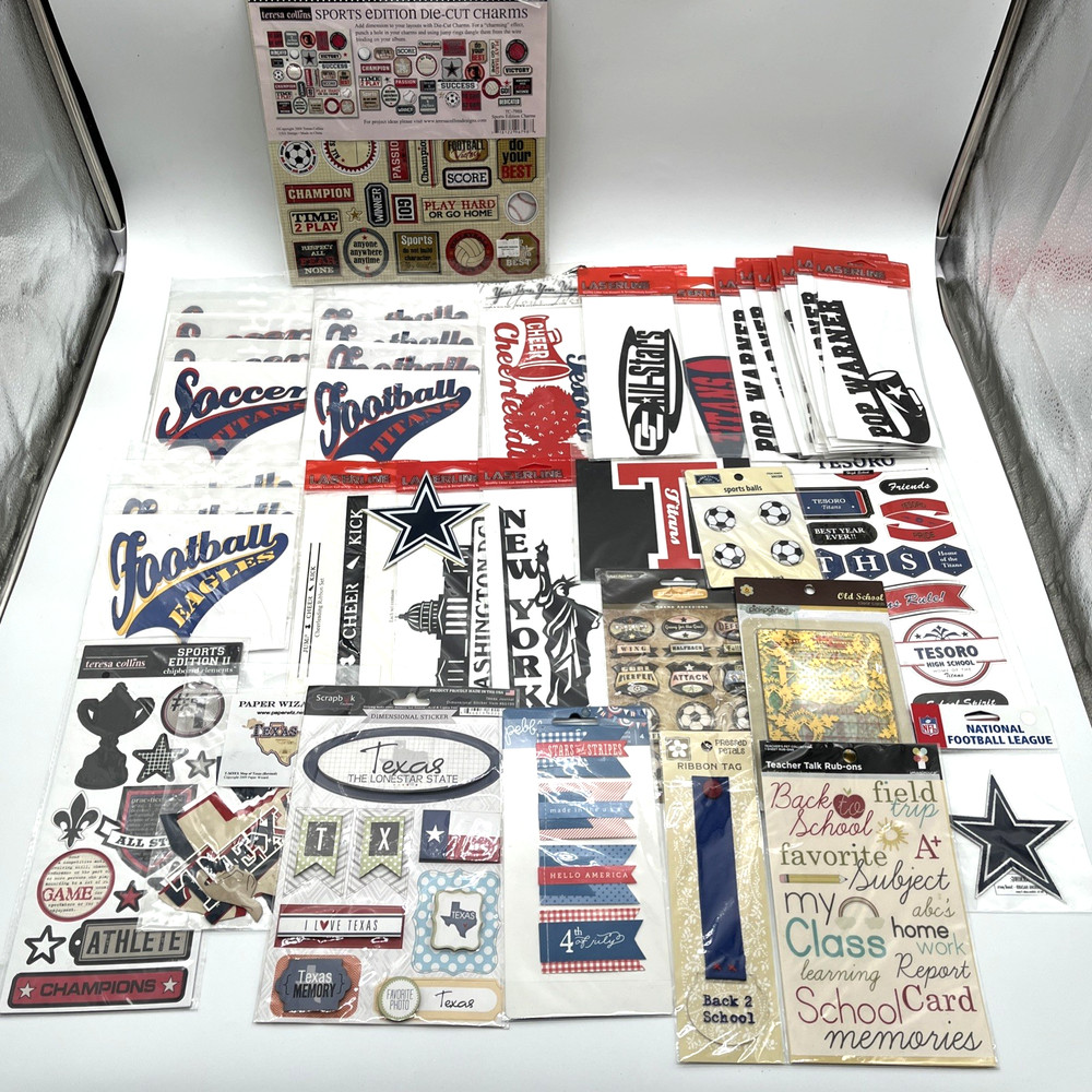 Sports Scrapbooking Sticker Lot School Cheer Football Texas New Mixed