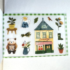 Cozy Coffee Animal Stickers Sticker Book Scrapbook Junk Journal Collage