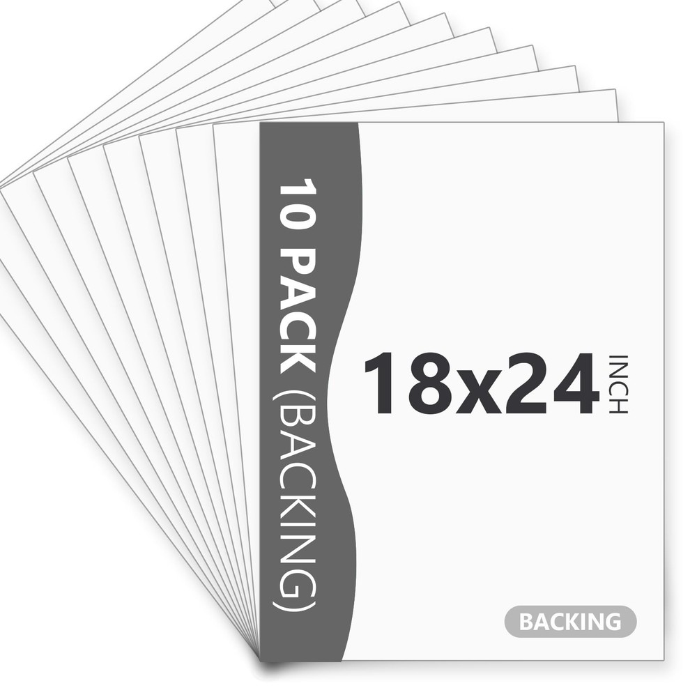 10 Pack White Backing Board, 18×24 Uncut Picture Frame Mat Backing Boards, Ac…