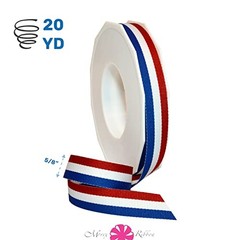 93603/20-914 Striped Grosgrain Ribbon 5/8″ X 20 YD Patriotic 5/8 in x 20 yd