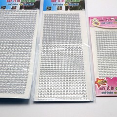 4 Sheets Clear Round Self-Adhesive Rhinestones Gems Stickers 3mm 4mm 5mm 6mm
