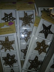HUGE LOT Crafters Square 90 Wood STARS Laser Cut Kraft Icons 15 packs of 6 stars