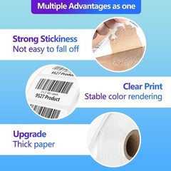 1000 Count 2″x1″ Thermal Labels – 12 Rolls, Easy Peel & Permanent Adhesive