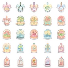 50pcs Jar Stickers, Mason Drink Tube Coffee popsicle, Waterproof, 148