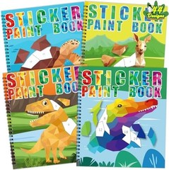 90shine 4PCS Sticker Books for Kids Ages 4-8 Includes Underwater Pet Dinosaur…