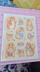 Vintage Hallmark Stickers Bunny Squirrel Robin Bird Spring 1 Sheet