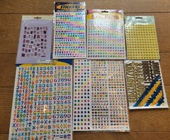 Huge Lot 46 Pack Alphabet Letters Numbers Symbols Fonts Styles Stickers Crafts J