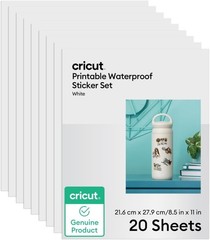Printable Waterproof Sticker Set, 20 White Sheets 8.5″ x 11″ – Compatible wit…