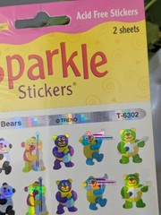 Vintage 1998 90s Trend Enterprises Bandstand Bears Holographic Stickers Teddys