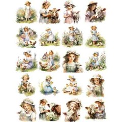 Little Girl Farmer Cows Pigs Chickens Ducks Sheep Scrapbooking Stickers Craft
