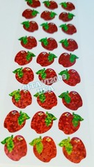 HAMBLY STUDIOS PRISMATIC RED APPLE STICKERS SCHOOL FRUIT COLLECTABLE RARE