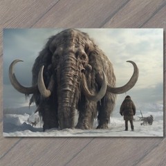 STICKER Human Woolly Mammoth Elephant Snowy Weird Vibe Strange Unusual Creepy