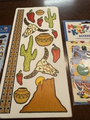 3 NEW Packages Southwest Cowboy Stickers Scrapbooking WESTERN Horses Cactus