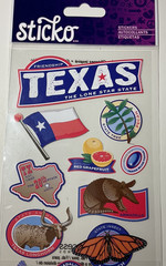 🤠Sticko Texas Stickers 52-00722 EK Success 2013 Scrapbook Travel Icons 12PC