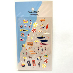 Swim Beach Sunbathers Planner Stickers Journaling Scrapbooking Crafts