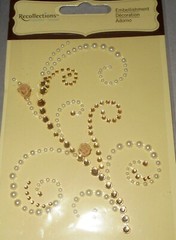 Flourish Swirl Flowers Gems Rhinestones Pearl Bronze Bling Recollections Sticker