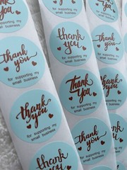 500 thank you for supporting my small business Stickers Count Size 1.5”