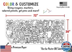 Tiny Expressions Christmas Coloring Tablecloth for Kids | Rolled, No Creases