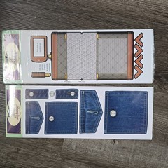 Die Cut Scrapbook Embellishments Lot Denim Pockets Luggage NOS Memories VTG 2003