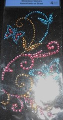 Flourish Blue Orange Pink Flower Butterfly Bling Gems Recollections Stickers