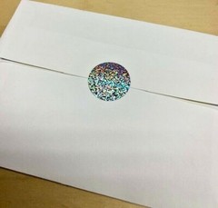 Silver Glitter Hologram Bling Stickers 1″ Round Envelope Seals Reseller Supplies
