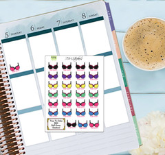 Self Breast Exam Health Tracker Hand Drawn Planner Stickers Cancer Awareness