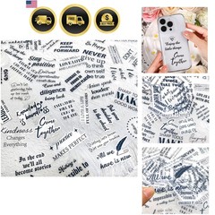 50Pcs Motivational Transparent Quote Stickers for Scrapbooking – Aesthetic Bl…