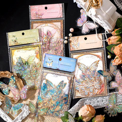 Butterfly Stickers Set Ice Crystals Holographic Shiny Transparent Resin Waterpro