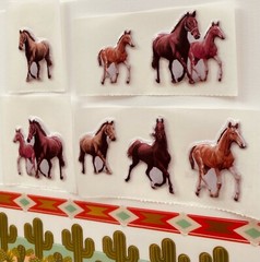 Mxd Horse Wild Wild West Cowboy Themed Lot Stickers + Puffy Sticker + Borders