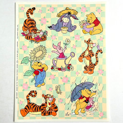 Vintage Hallmark Winnie the Pooh Spring Stickers 1 Sheet Tigger Eeyore Flowers