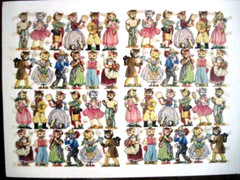 Sweet 1950’s PZB Die Cuts of Darling Cats Dressed in Human Costumes *
