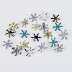 20 Pearl Snowflake Brads 2 Shapes 3 Clrs Winter Cardmaking Embellishments Crafts
