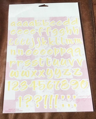 DEJA VIEWS Sharon Ann ABC 123 Alphabet Sticker RED GARDEN YELLOW- 2 Sheet Set *